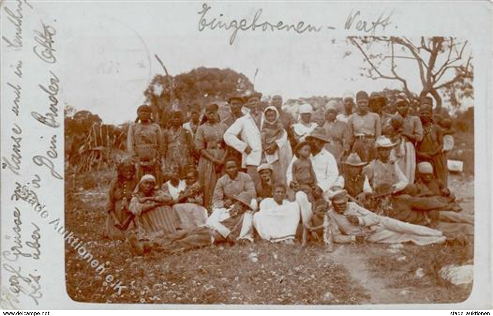 Kolonien Deutsch-Südwestafrika Eingeborene Stpl. Keetmanshoop 14.11.12 Foto-Karte I-II (fleckig) Colonies - Geschichte