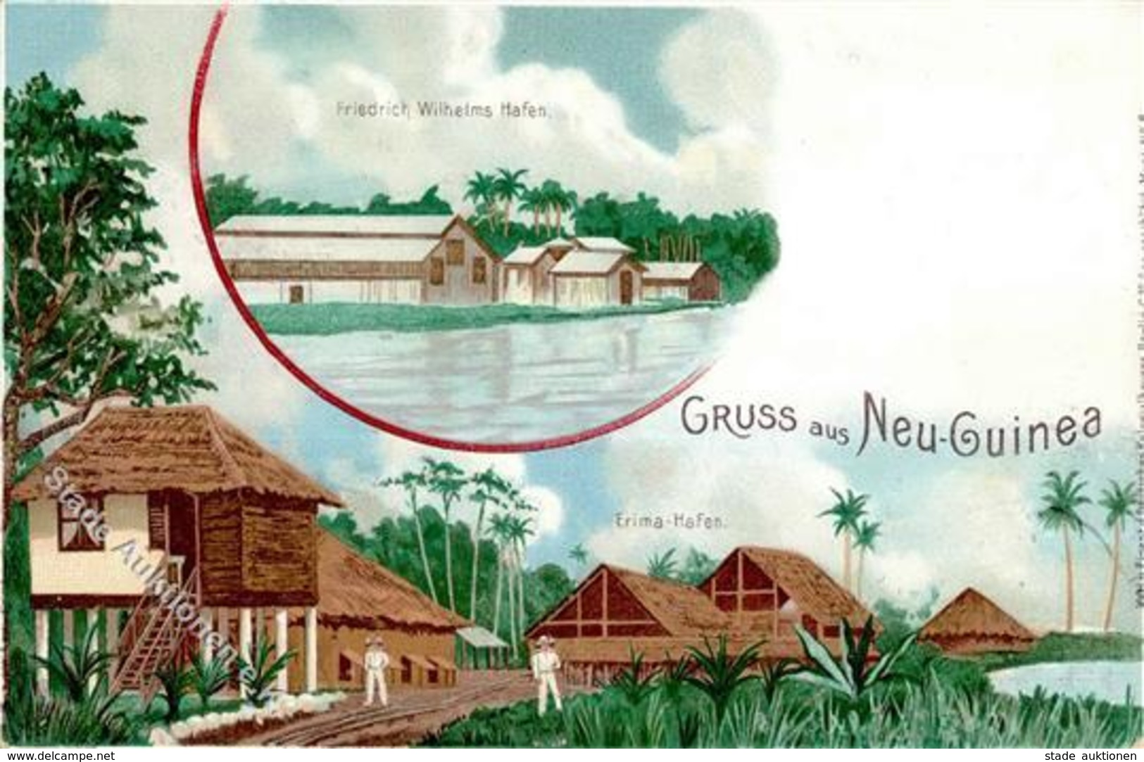 Kolonien DEUTSCH-NEUGUINEA - GSK PP 2 F 1 Gruss Aus DNG O Berlinhafen DNG 1898 I-II Colonies Montagnes - Storia