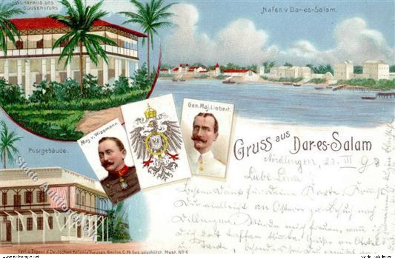 Kolonien Deutsch Ostafrika Dar-es-Salam Lithographie 1898 I-II Colonies - Storia