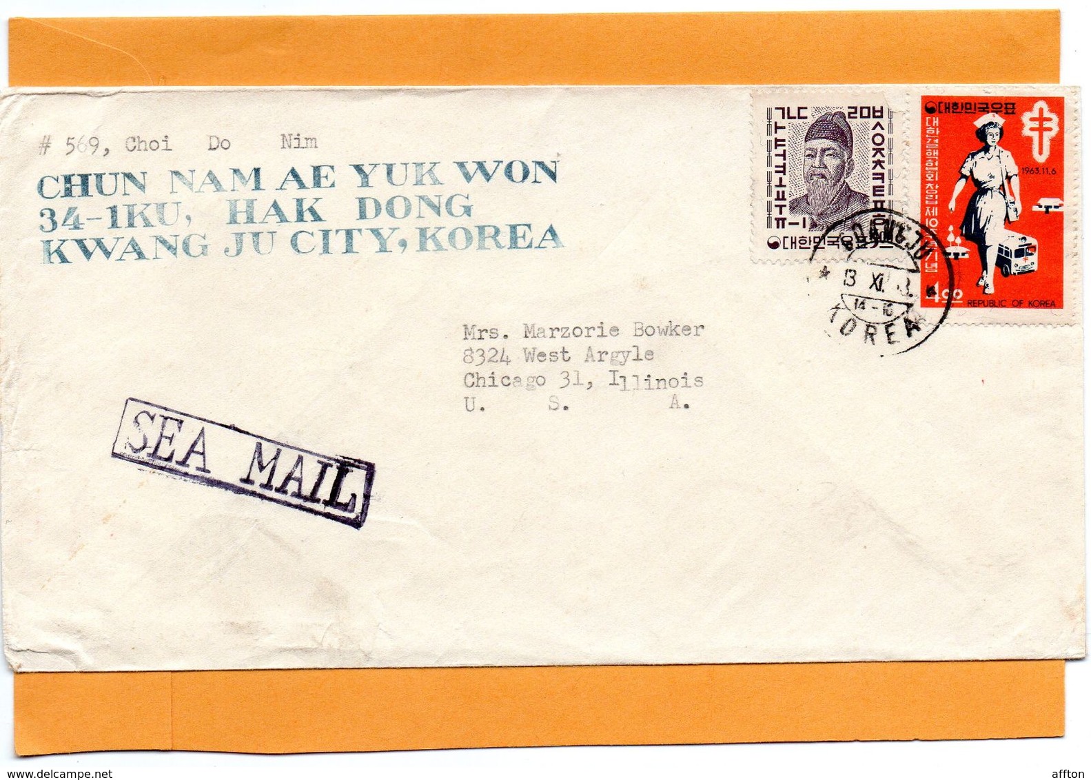 Korea Old Cover Mailed - Corée Du Sud