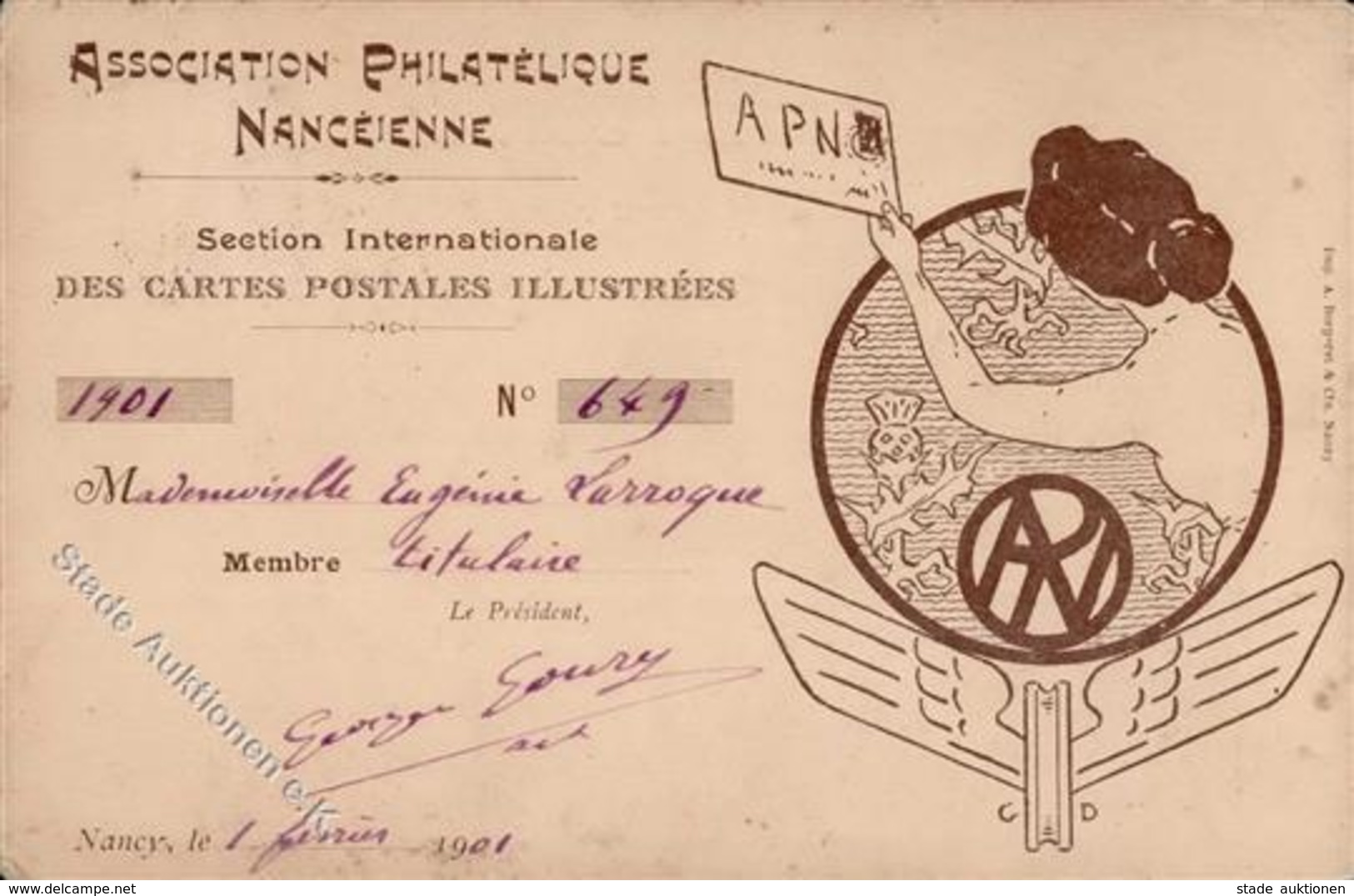 AK - Geschichte Nancy (54000) Frankreich Association Philatelique Nanceienne Section Int. Des Carte Postales Illustrees  - Storia