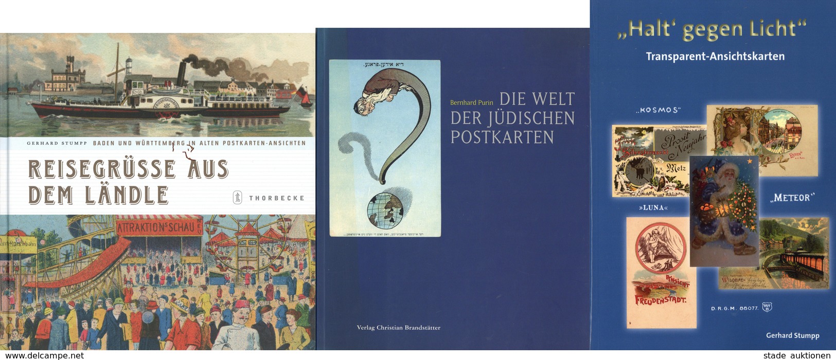 AK-Geschichte Lot Mit 3 Büchern Die Welt Der Jüdischen Postkarten, Halt Gegen Licht Und Reisegrüsse Aus Dem Ländle I-II - Storia