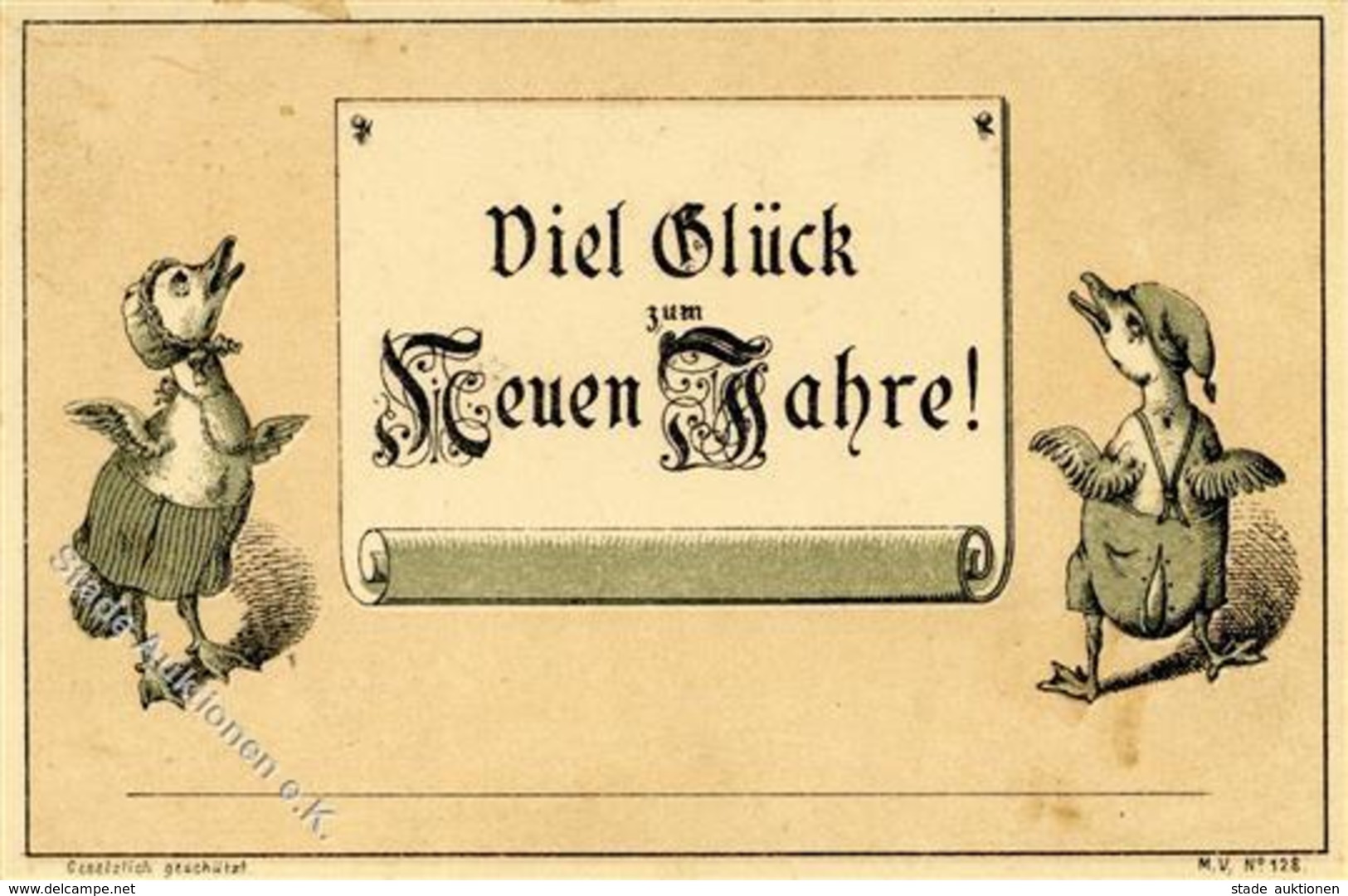 Vorläufer Gießen (6300) Küken Personifiziert Neujahr  1886 I-II (fleckig) Bonne Annee - Non Classificati