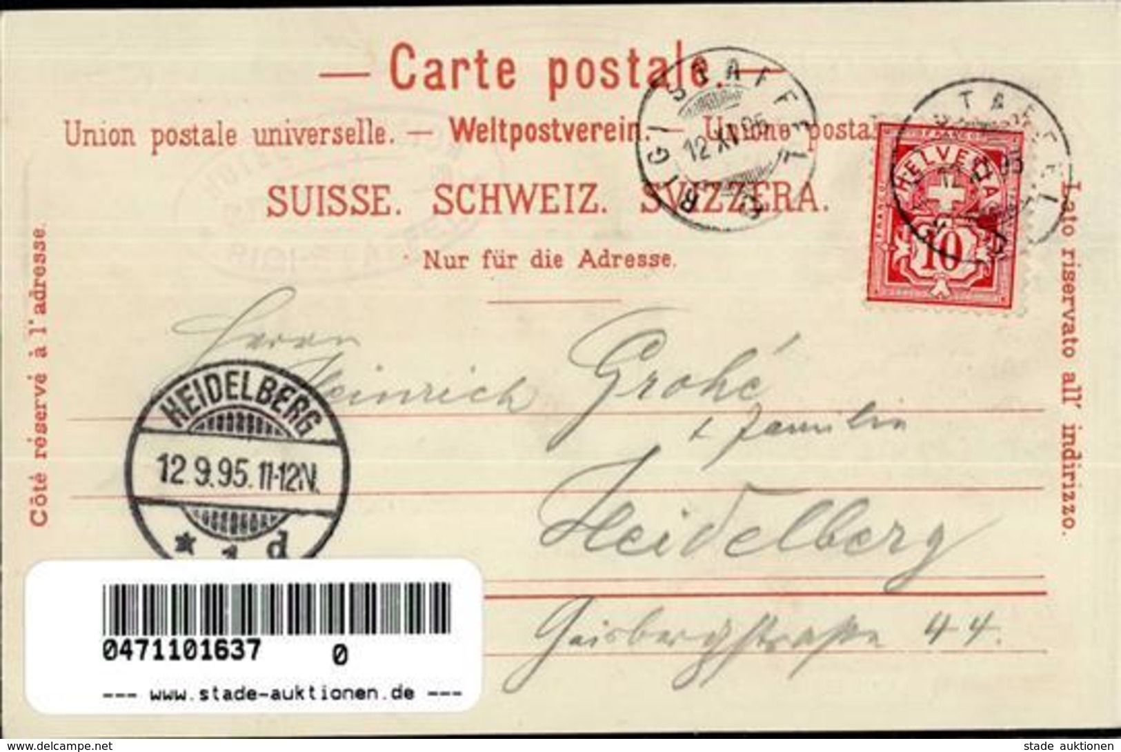 Vorläufer Rigi Staffel (6410) Schweiz Rigi-Kulm 1895 I-II - Non Classificati