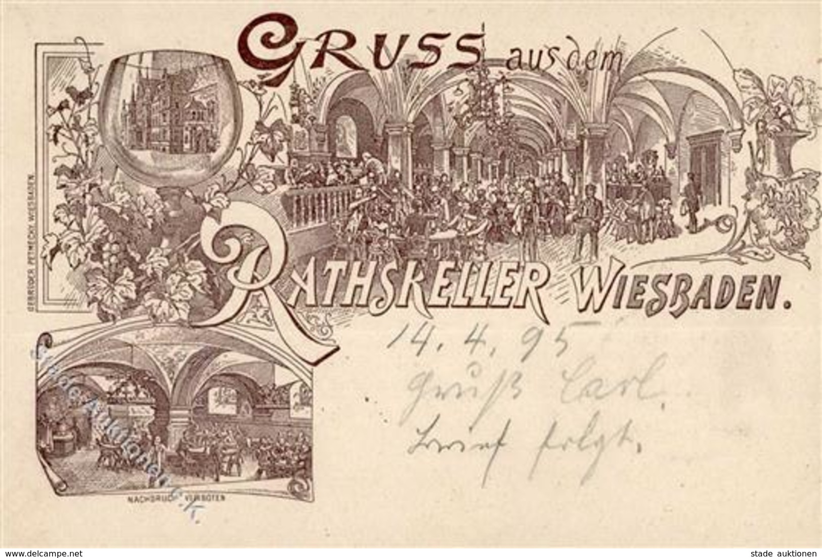 Vorläufer Wiesbaden (6200) Rathskeller 1895 I-II - Non Classificati