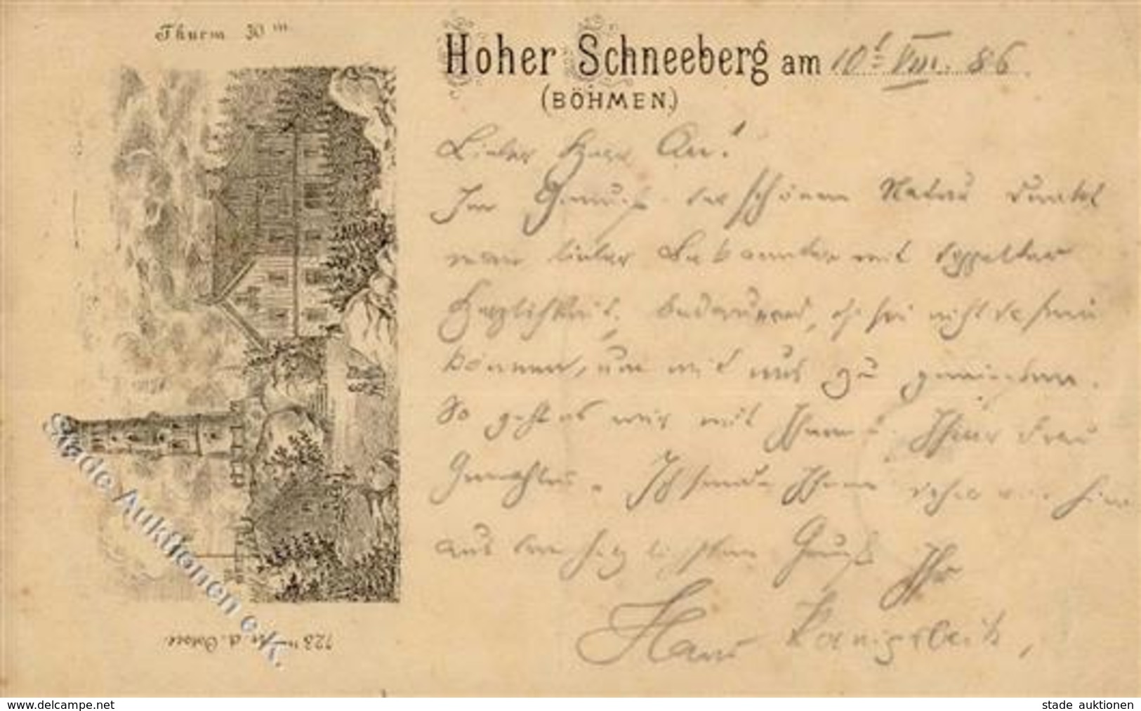 Vorläufer 1886 Hoher Schneeberg Böhmen II (Stauchung, Mittelbug Briefträgerfaltung) - Non Classificati