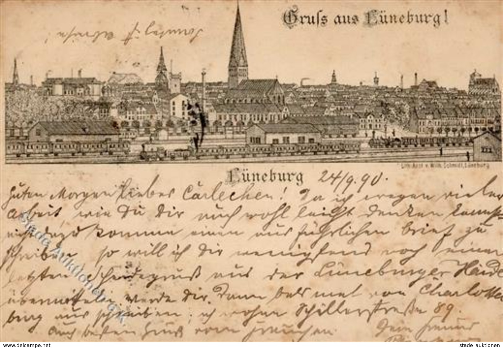 Vorläufer 1890 Lüneburg (2120) Ansichtskarte II (fleckig) - Non Classificati