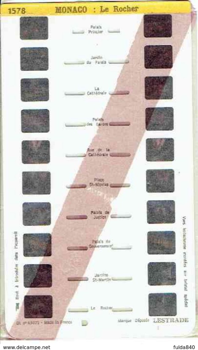 STEREOCARTE LESTRADE. 10 Vues Kodachrome - MONACO - LE ROCHER.  1950/51 - Diapositive