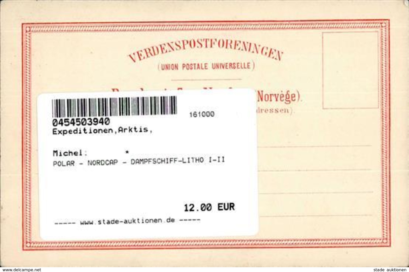 POLAR - NORDCAP - DAMPFSCHIFF-LITHO I-II - Non Classificati