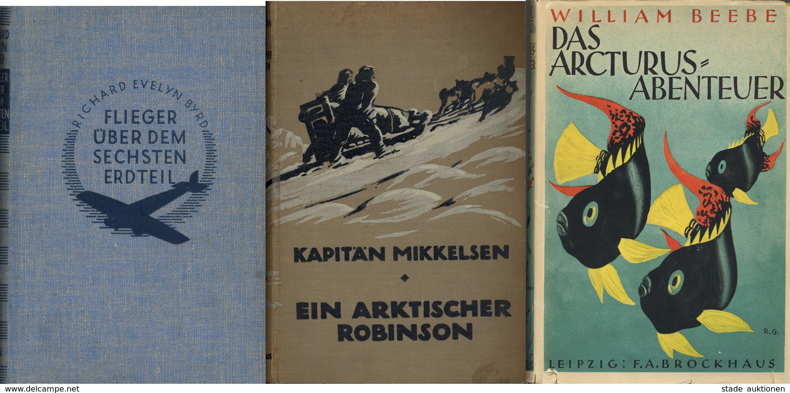 Buch Expedition Lot Mit 3 Büchern 1x Flieger über Dem Sechsten Erdteil, 1x Ein Arktischer Robinson U. 1x Das Arcturus Ab - Non Classificati