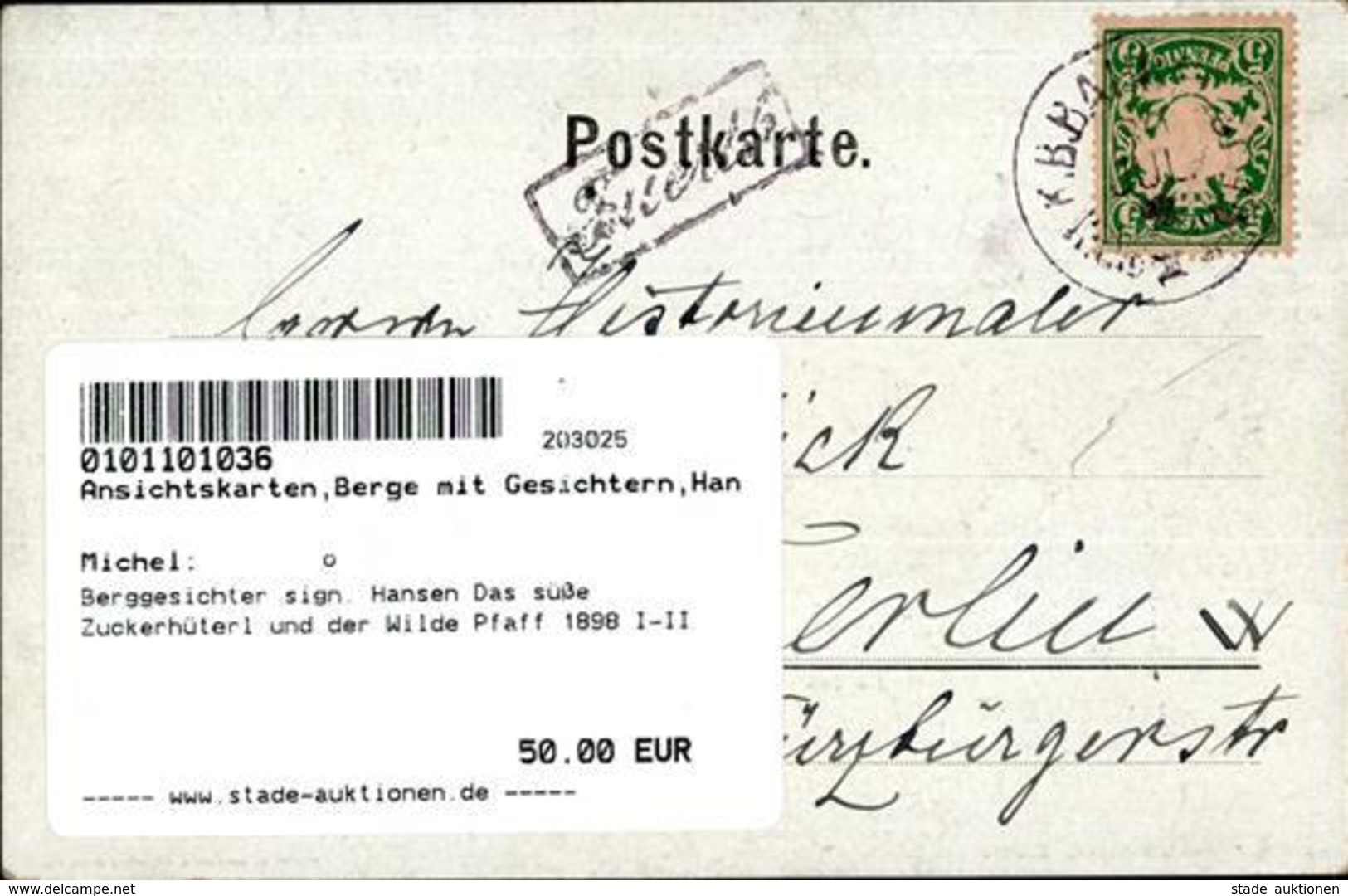 Berggesichter Sign. Hansen Das Süße Zuckerhüterl Und Der Wilde Pfaff 1898 I-II Face à La Montagne - Fiabe, Racconti Popolari & Leggende