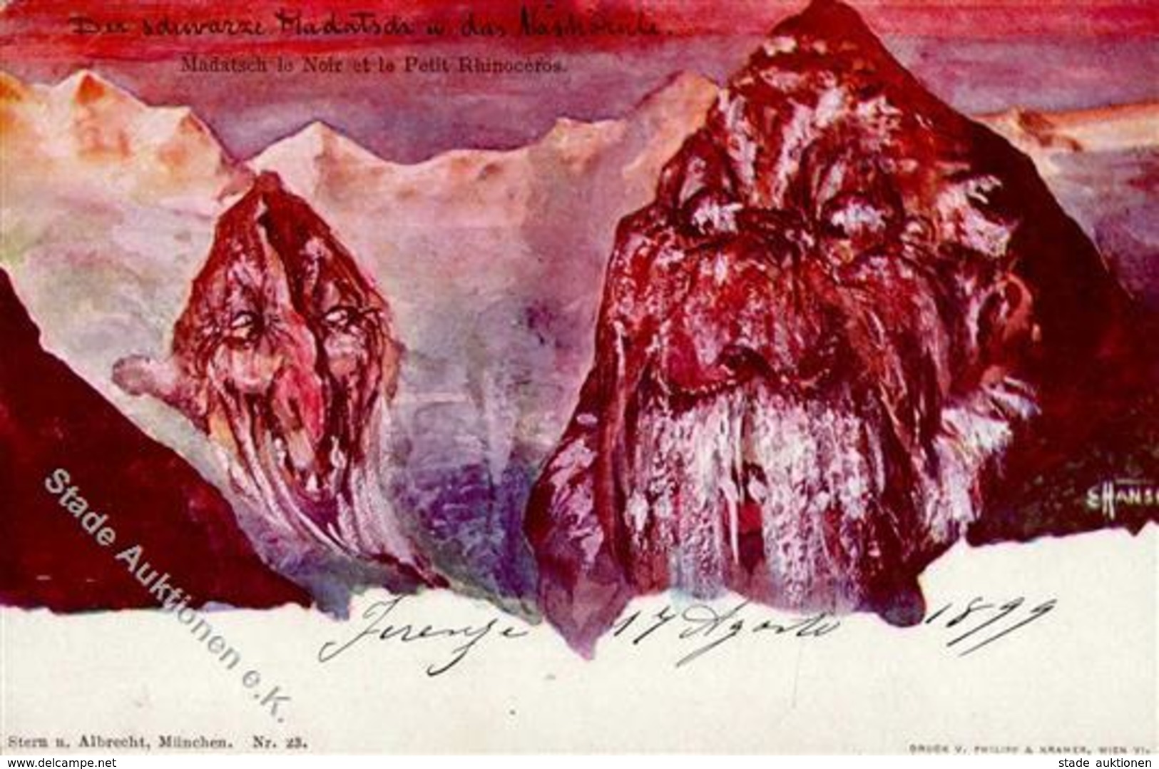 Berggesichter Sign. Hansen Der Schwarze Madatsch U. Das Nashörnle I-II Face à La Montagne - Fiabe, Racconti Popolari & Leggende