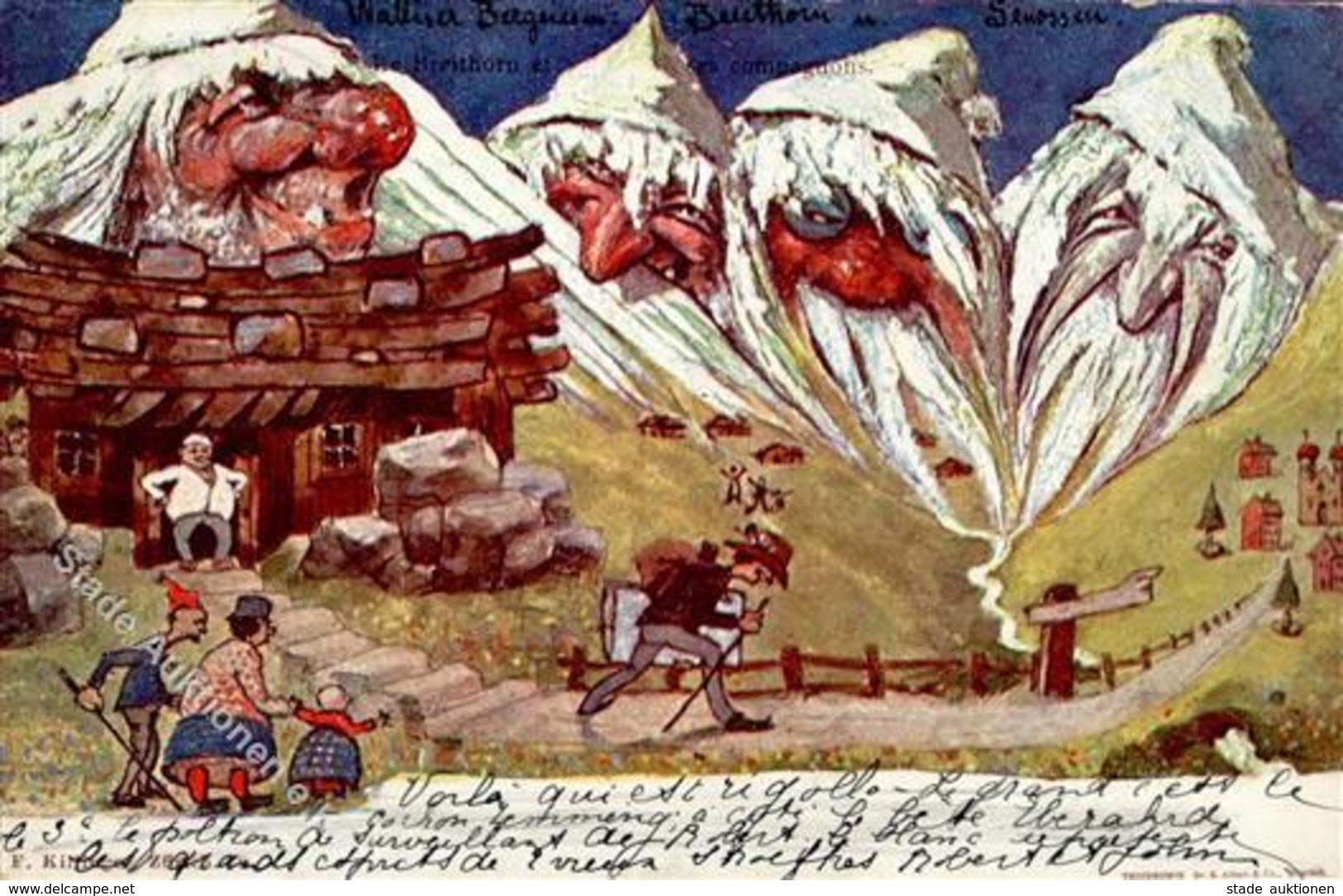 Berggesichter Sign. Hansen Walliser Bergriesen Breithorn Und Genossen 1898 I-II Face à La Montagne - Fiabe, Racconti Popolari & Leggende