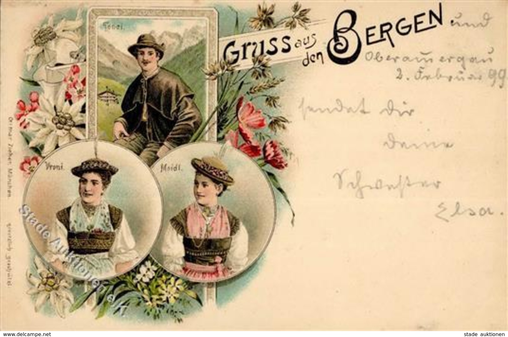 GRUSS AUS Den BERGEN - Litho Zieher, 1899 I-II - Fiabe, Racconti Popolari & Leggende