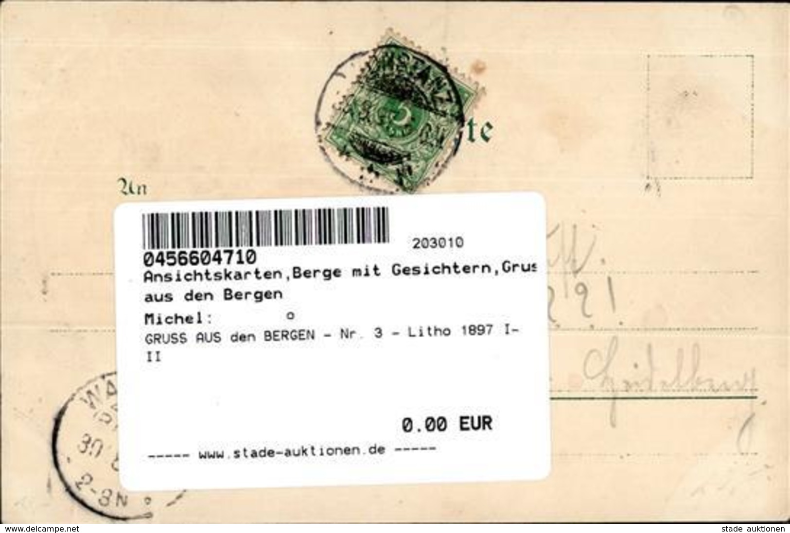 GRUSS AUS Den BERGEN - Nr. 3 - Litho 1897 I-II - Fiabe, Racconti Popolari & Leggende