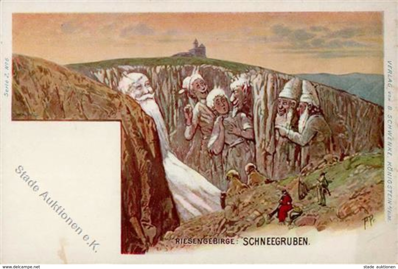Berggesicht Sign. P. Pr. Schneegruben Künstlerkarte I-II - Fiabe, Racconti Popolari & Leggende