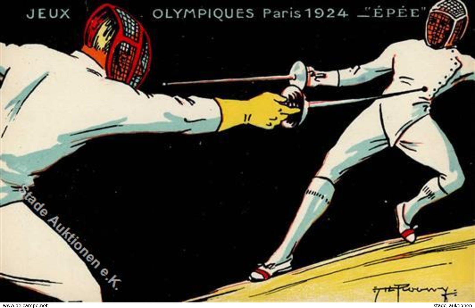 Olympiade Paris (75000) Frankreich Fechten 1924 Künstlerkarte I-II - Giochi Olimpici