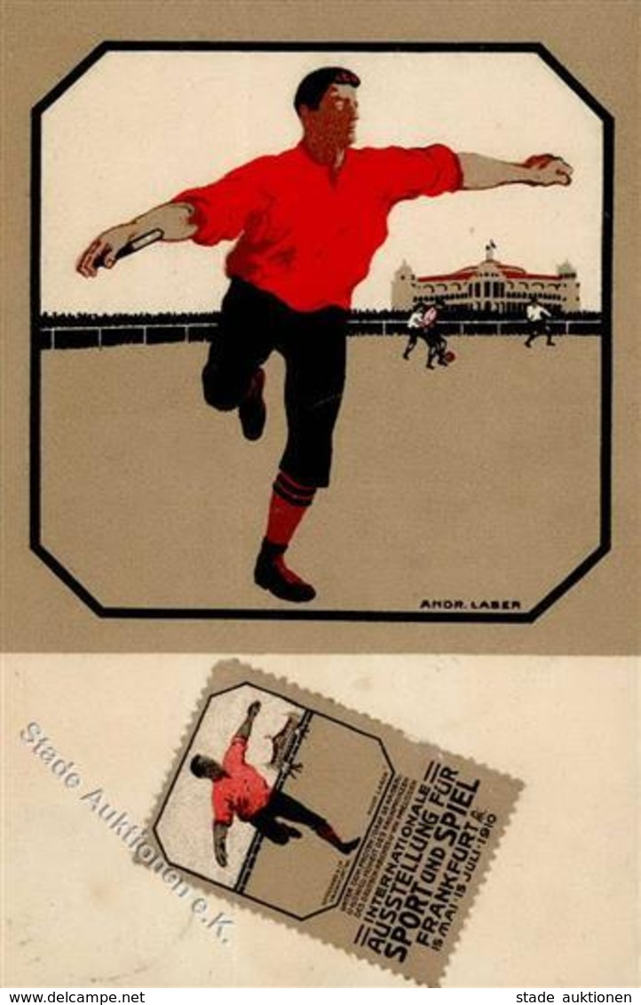 FUSSBALL - INT. AUSSTELLUNG Für SPORT Und SPIEL FRANKFURT/Main 1910 Mit Vignette I-II - Calcio