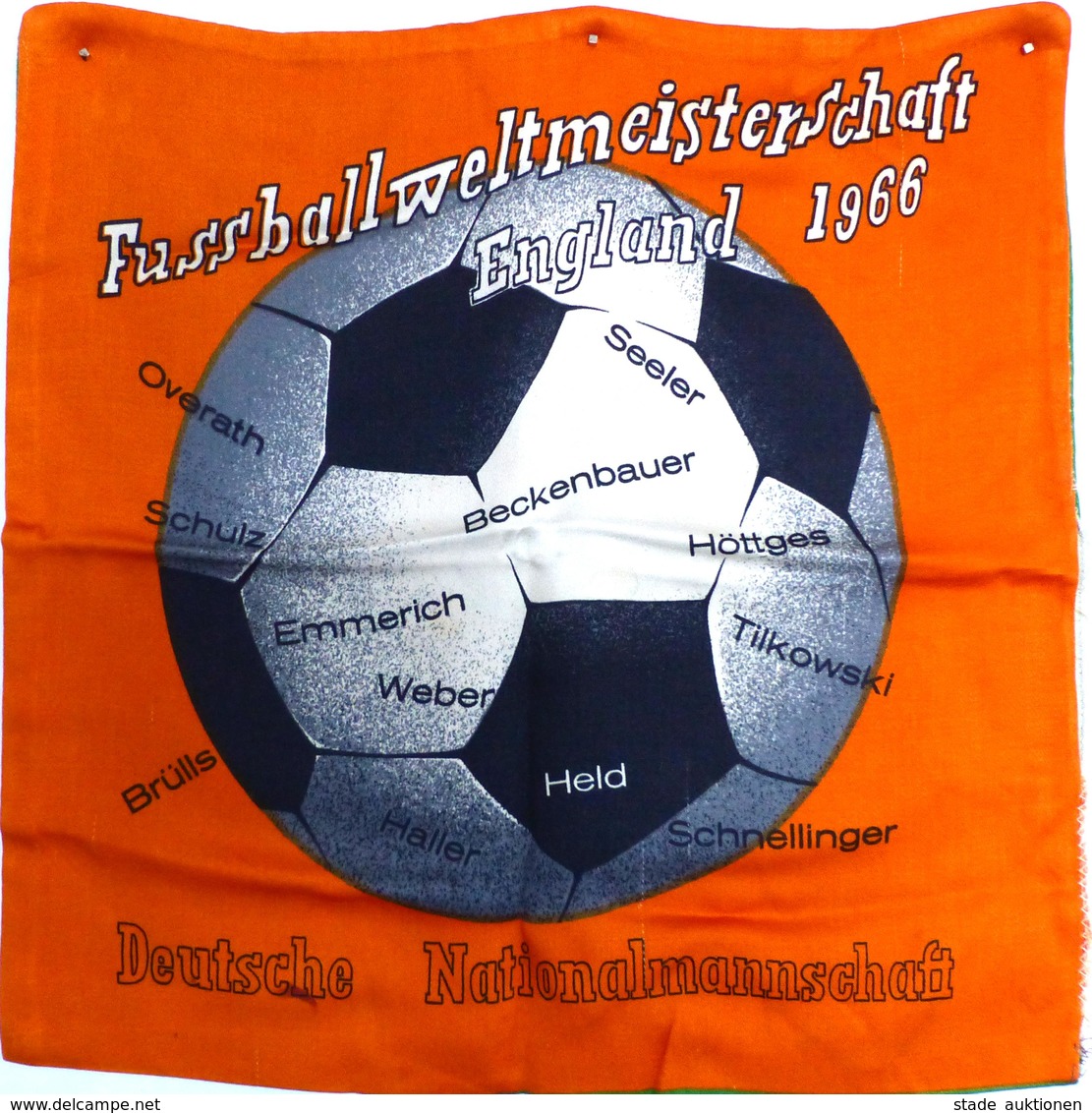Fussball England WM 1966 Kissenbezug Satin 37 X 37 Cm RS Bundesliga Abschlusstabelle 66/67 R! I-II - Calcio