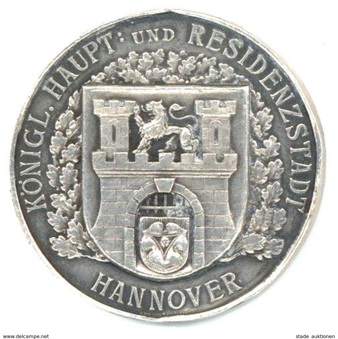 Schützen Hannover (3000) Medaille Silber 50 Jähriges Jubiläumsschießen 1912 I-II - Tiro (armi)