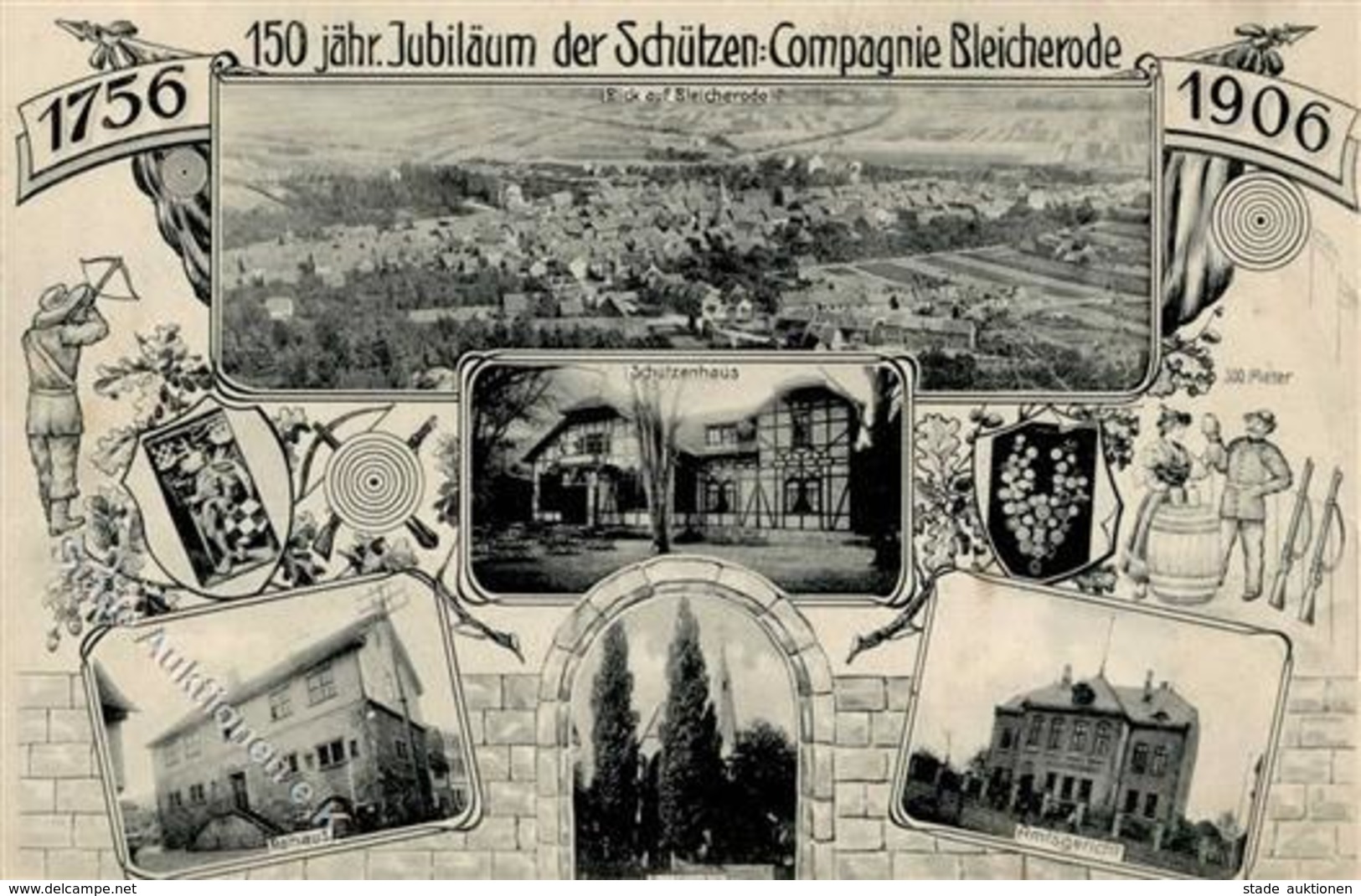 Schützenfest Bleicherode (O5502) 150 Jähr. Jubiläum Der Schützen Compagnie 1906 I-II (Klebereste RS) - Tiro (armi)