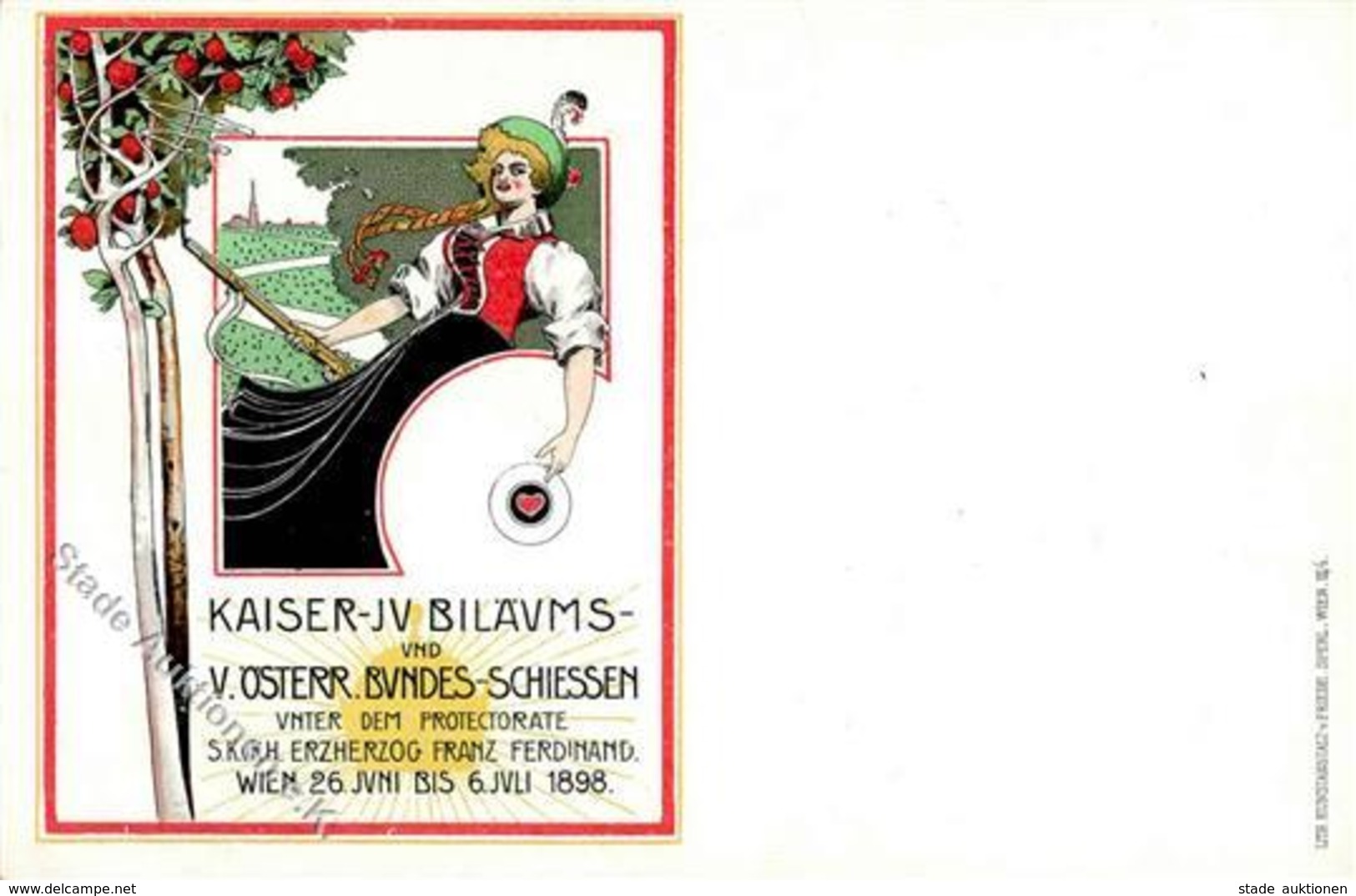 Schützenfest Kaiser Jubiläums U. Österr. Bundes Schießen Künstlerkarte 1898 I-II - Tiro (armi)