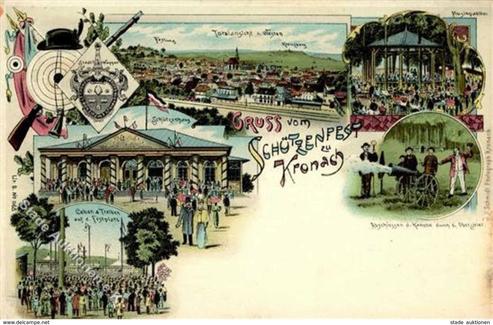 Schützenfest Kronach (8640) Lithographie 1899 I-II - Tiro (armi)