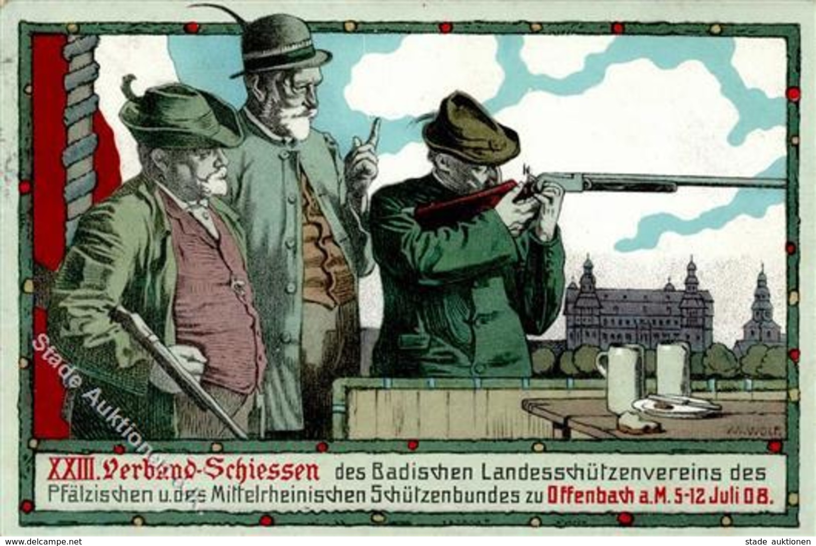 Schützenfest Offenbach (6050) XXIII. Verbandsschißen 1908 I-II - Tiro (armi)