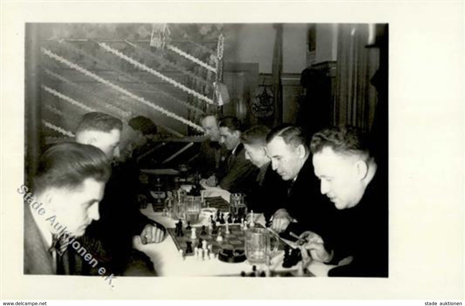 Schach Schachklub Turm Foto AK I-II - Scacchi