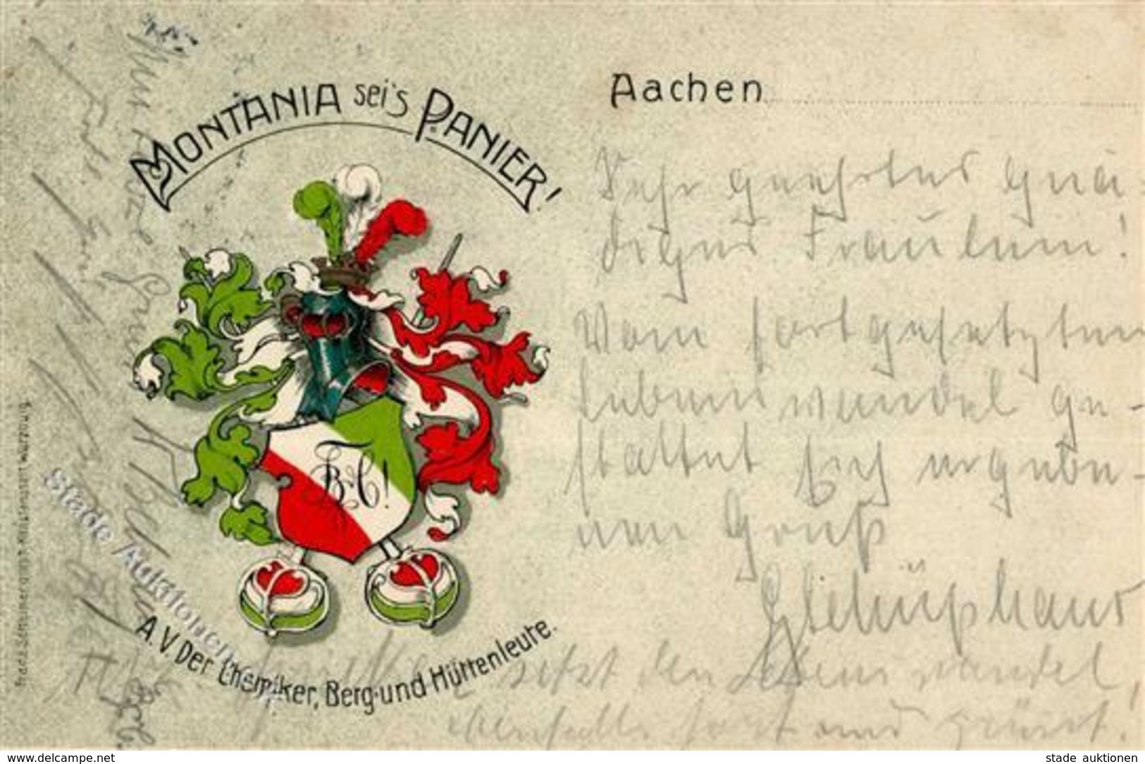 Studentika Aachen (5100) Montania Sei's Panier 1911 I-II - Non Classificati