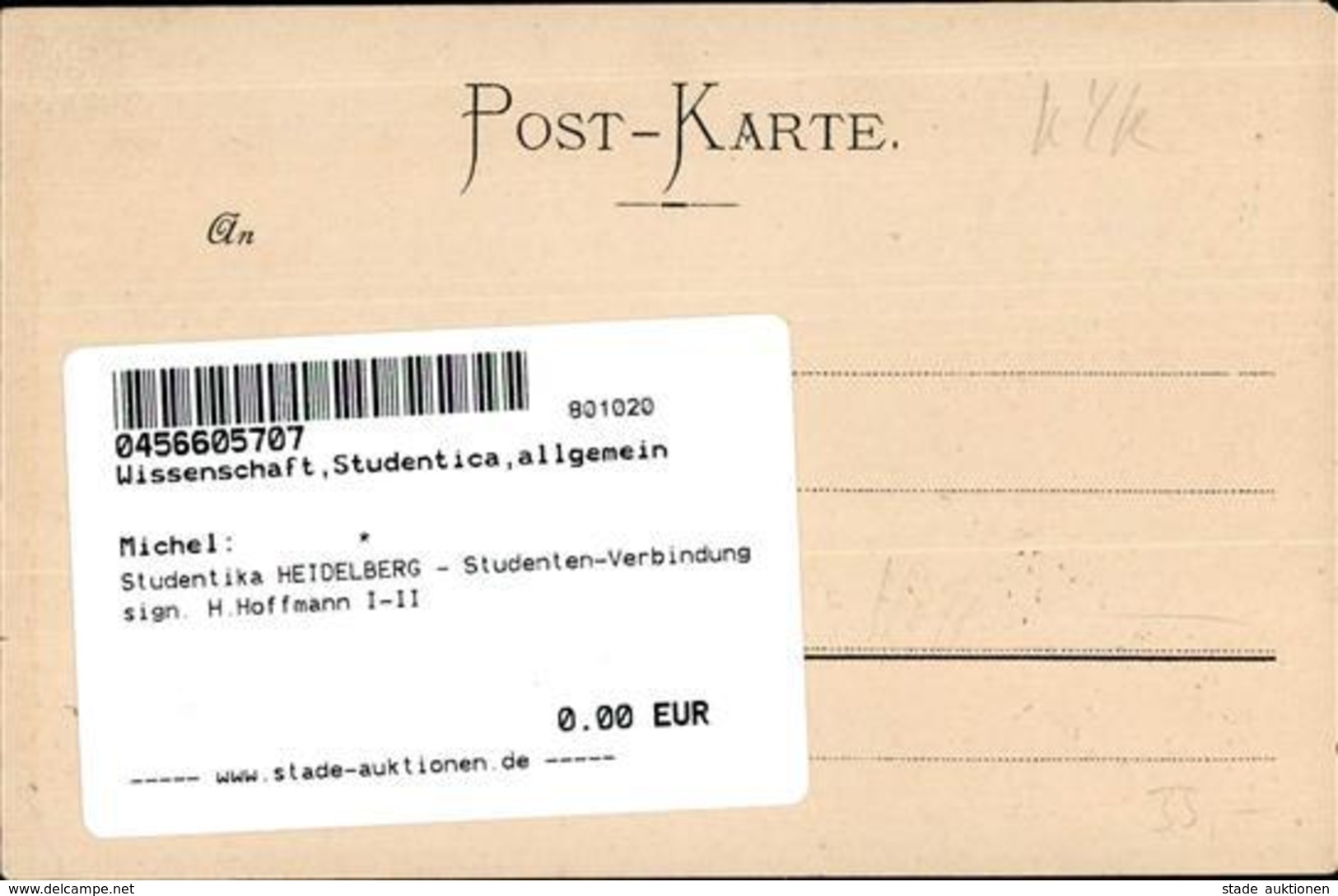 Studentika HEIDELBERG - Studenten-Verbindung Sign. H.Hoffmann I-II - Non Classificati