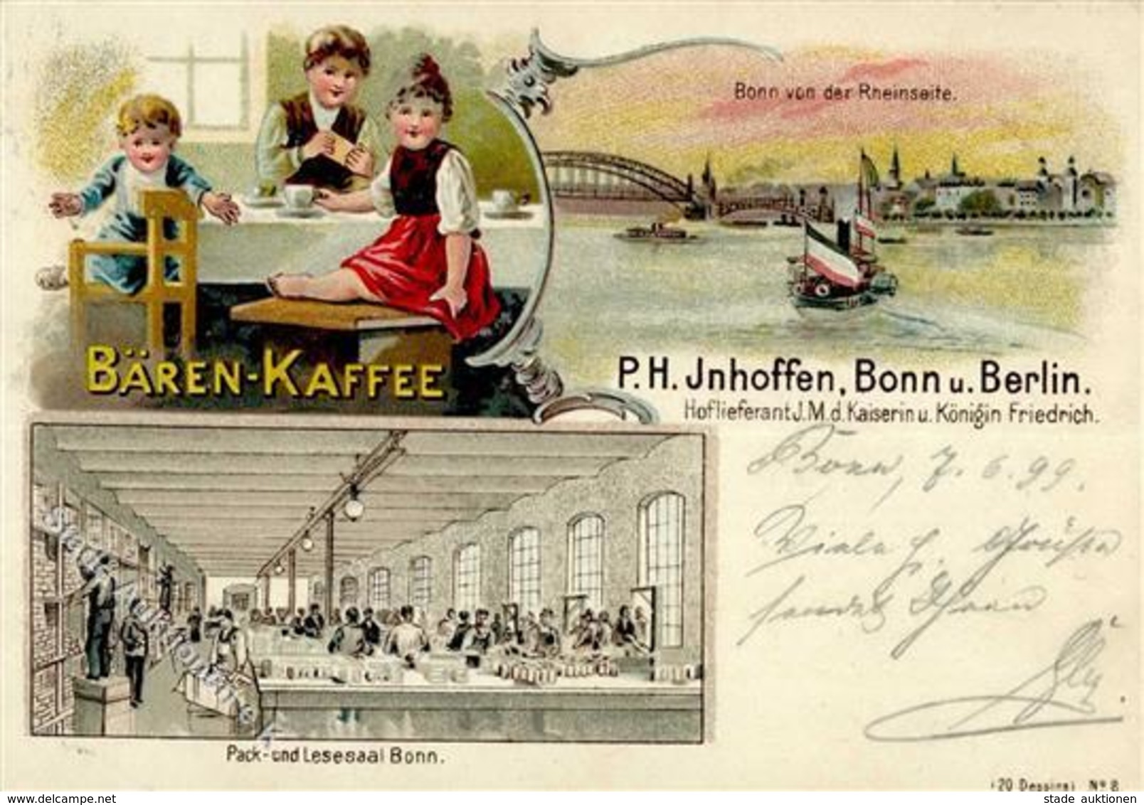 Berlin (1000) Bären Kaffee  Werbe AK 1899 I- - Guerra 1914-18