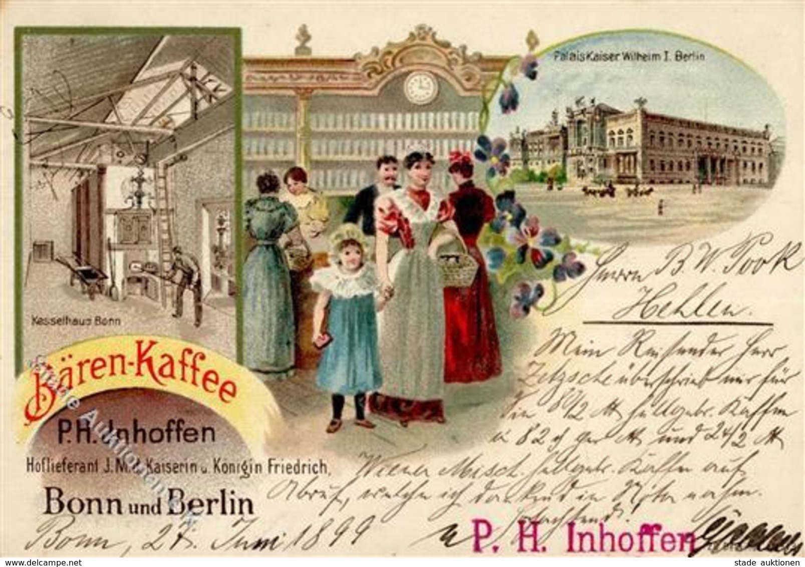 Berlin (1000) Bären Kaffee  Werbe AK 1899 I- - Guerra 1914-18