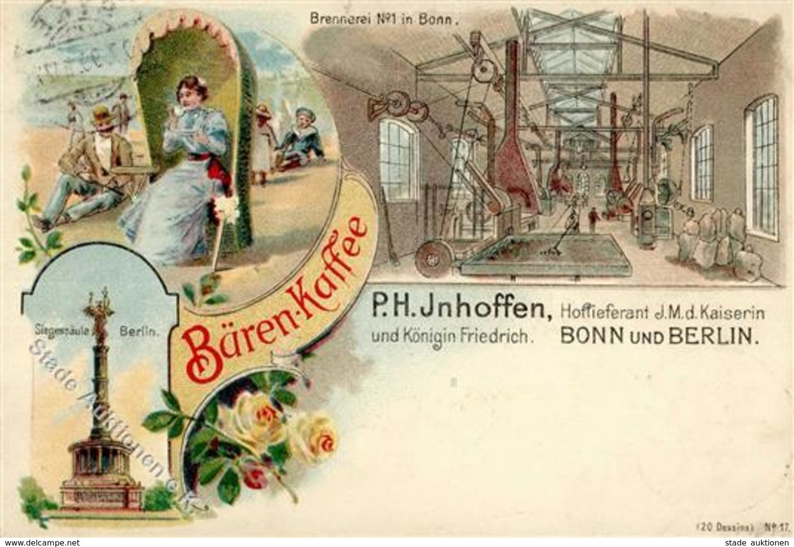 Berlin (1000) Bären Kaffee Werbe AK 1899 I- - Guerra 1914-18