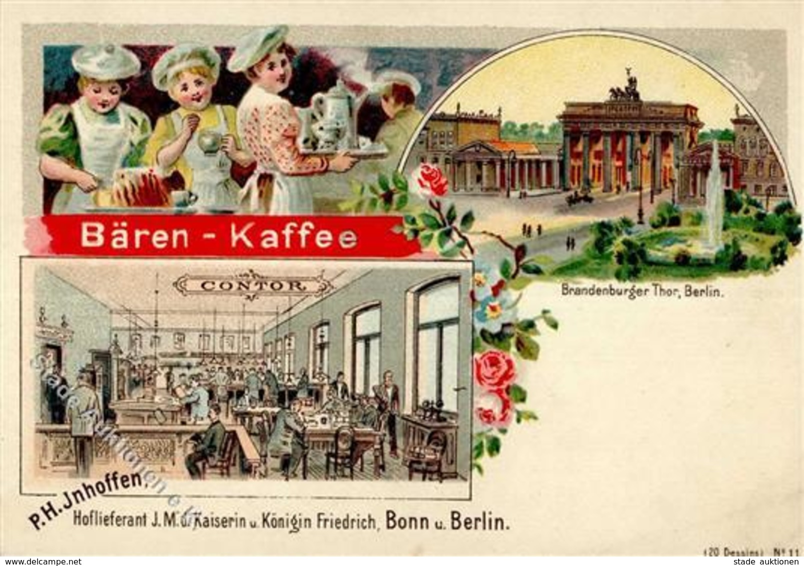 Berlin (1000) Bären Kaffee Werbe AK I- - Guerra 1914-18