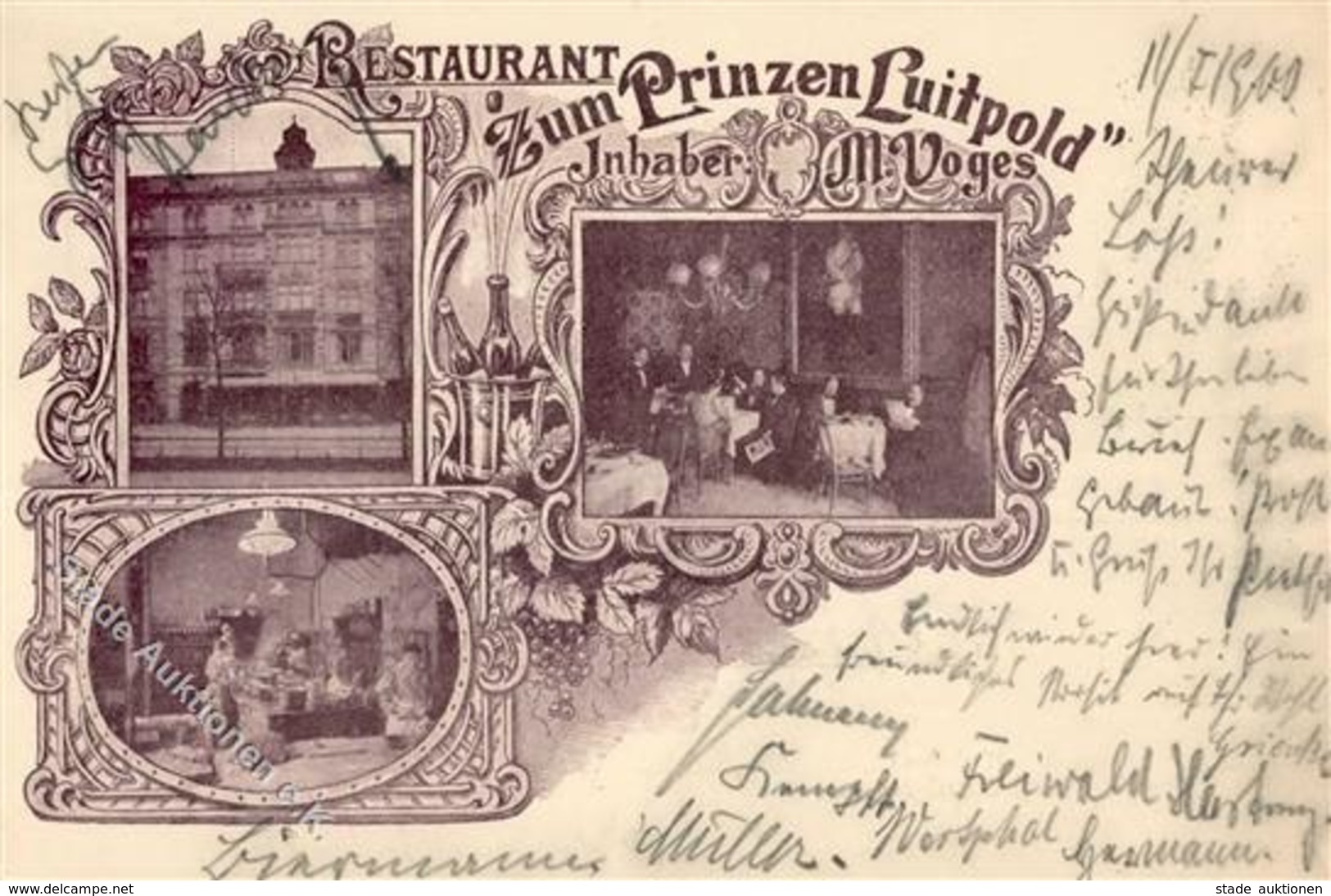 Berlin (1000) Gasthaus Zum Prinzen Luitpold 1900 II (Stauchung, Ecken Abgestoßen) - Guerra 1914-18