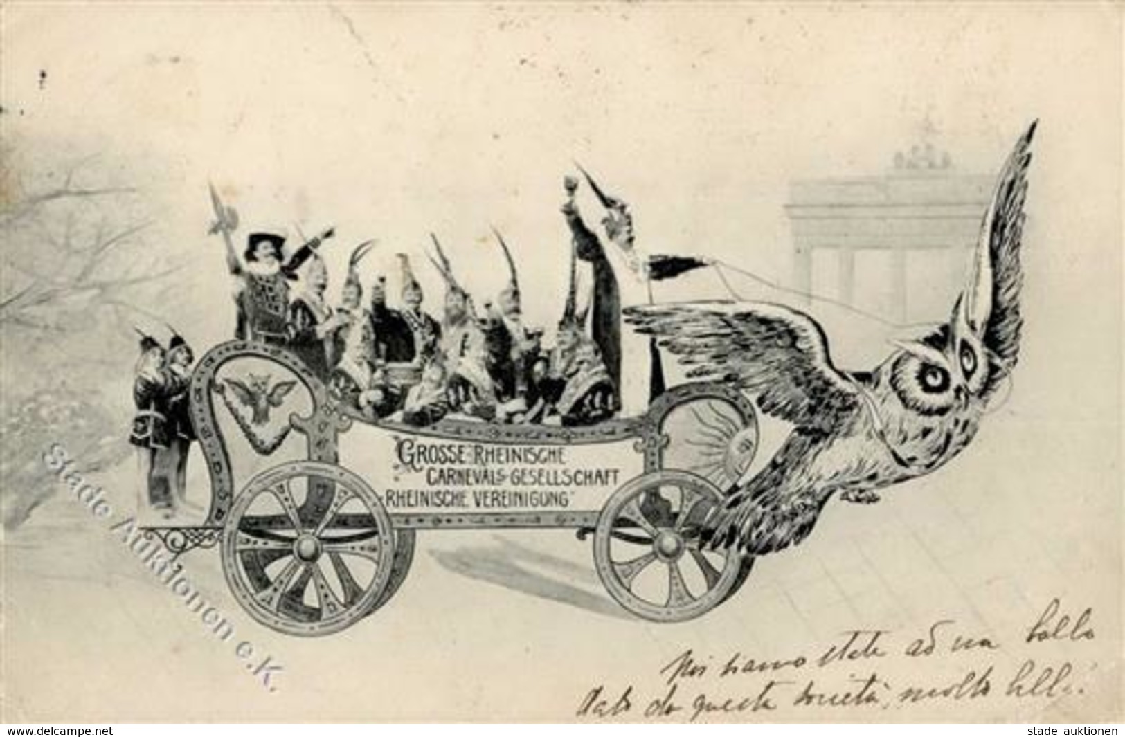 Berlin (1000) Grosse Rheinische Karnevals Gesellschaft Eule 1909 II (Stauchung) - Guerra 1914-18