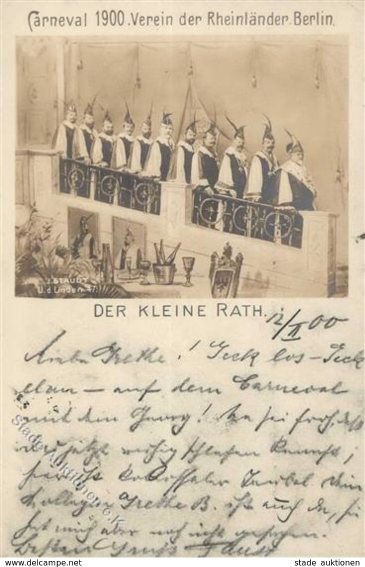 Berlin (1000) Karneval 1900 Verein Der Rheinländer Berlin Der Kleine Rath  I- - Guerra 1914-18