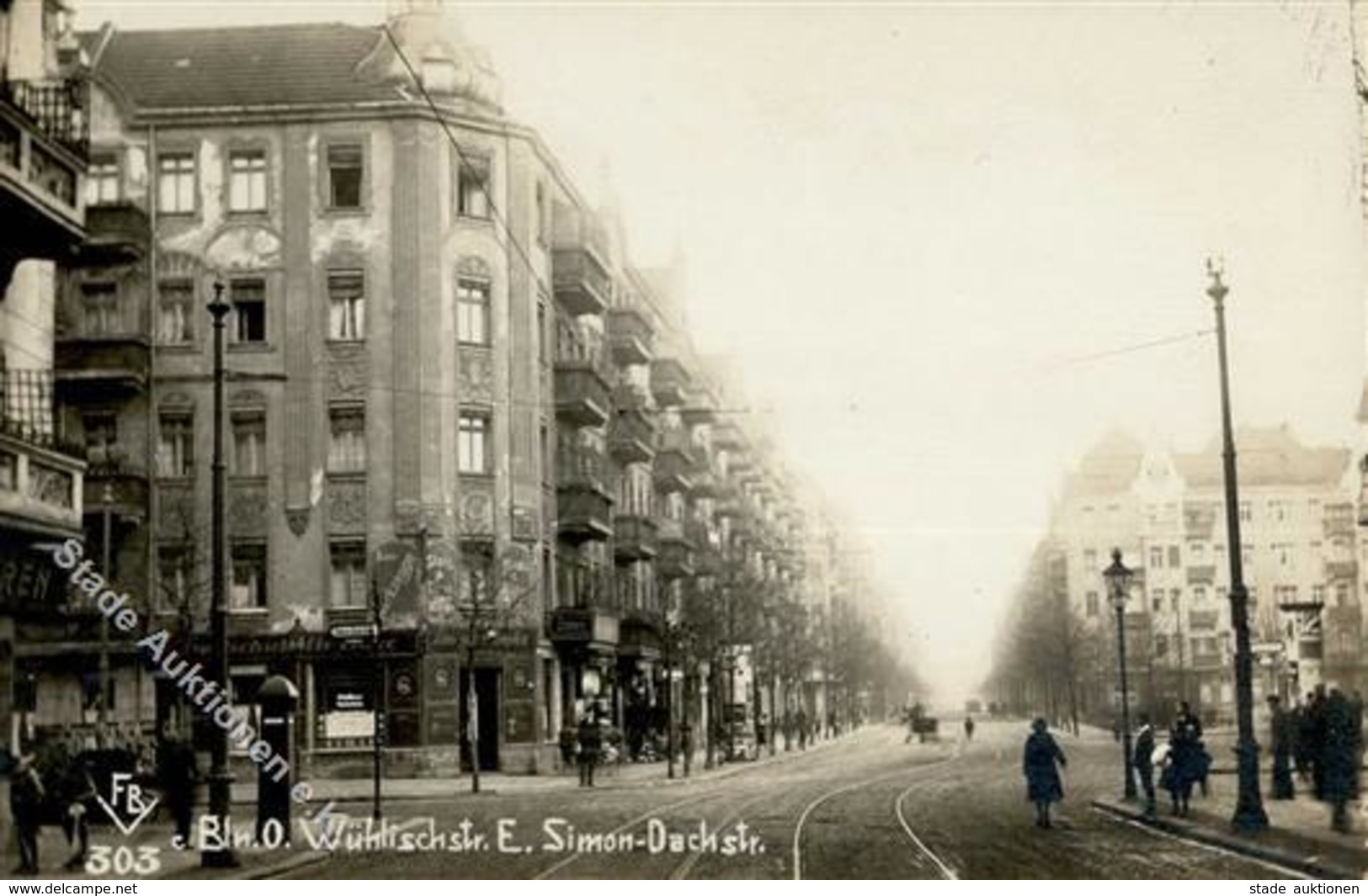 BERLIN-O. (1000) - Foto-Ak -Wühlischtrasse E. Simon-Dachstrasse I - Guerra 1914-18