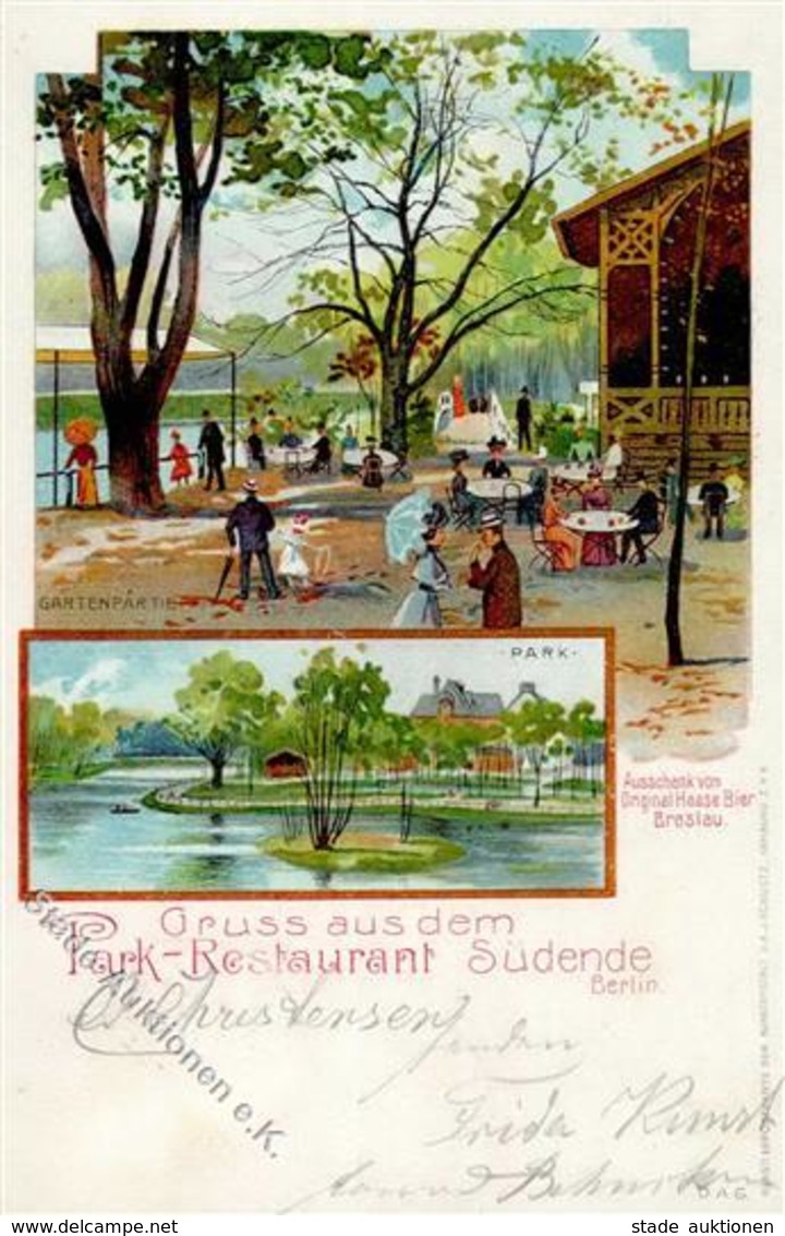 Steglitz (1000) Gasthaus Südende Haase Bier Breslau 1903 I-II Bière - Guerra 1914-18