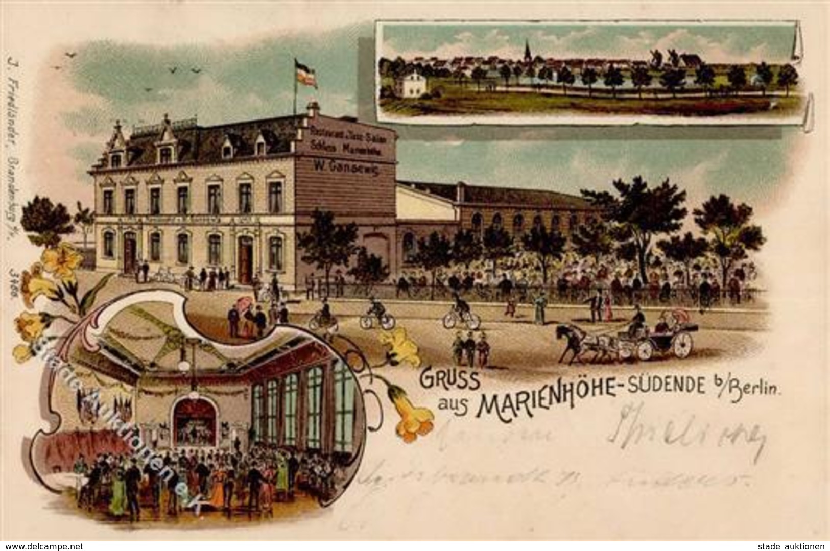 Tempelhof (1000) Südende Gasthaus Schloss Marienhöhe W. Gansewig  1902 I-II - Guerra 1914-18