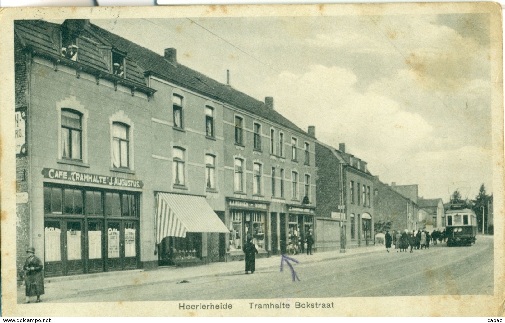 Heerlerheide, 1929, Tramhalte Bokstraat, RARE! Netherlands, Holland, Heerler, P. Simmons, Heëlehei, Limburg, Street - Heerlen