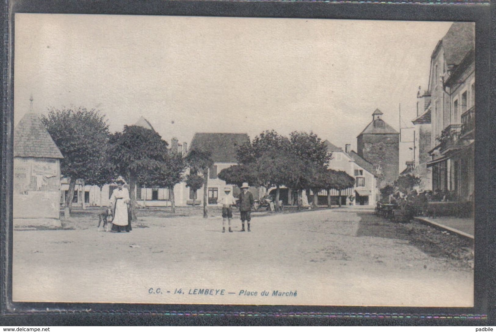 Carte Postale 64. Lembeye  Place Du Marché  Très Beau Plan - Lembeye