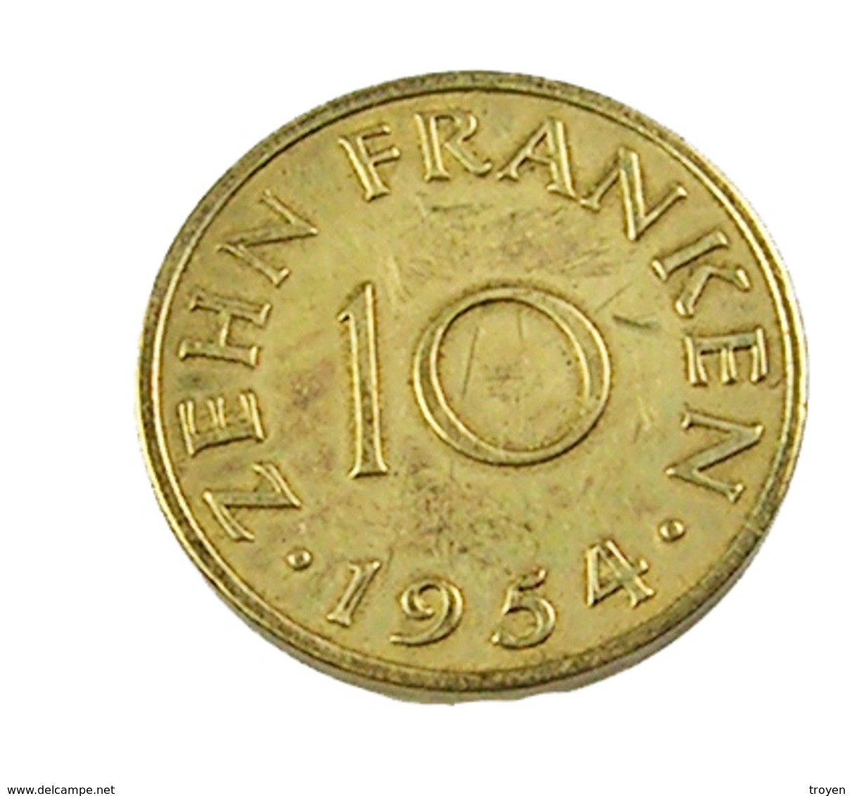 10 Francs - Sarre -  Allemagne -   1954 -  Cu . Alu - TB+ - - 10 Francos