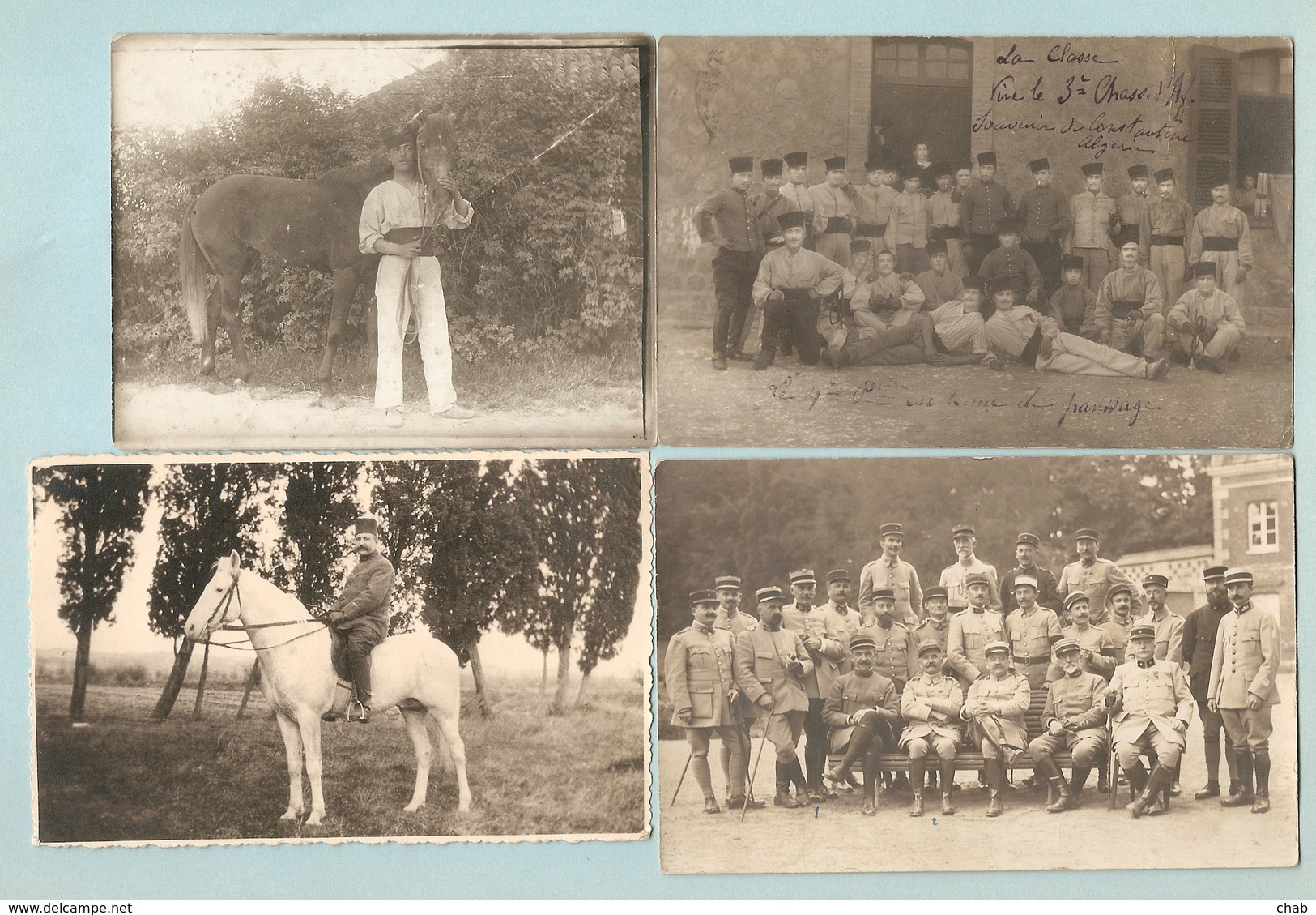 7 C.P.A Photos + 1 Photo Du 3iem Chasseurs D'Afrique Cantonné à Constantine, Algérie -- UNIFORMES - CHASSEURS D'AFRIQUE - Régiments