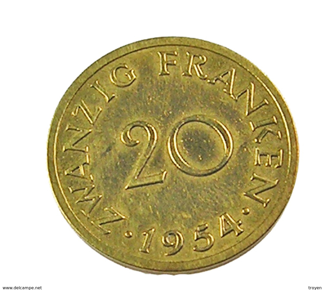 20 Francs - Sarre -  Allemagne -   1954 -  Cu . Alu - TTB - - 10 Francos
