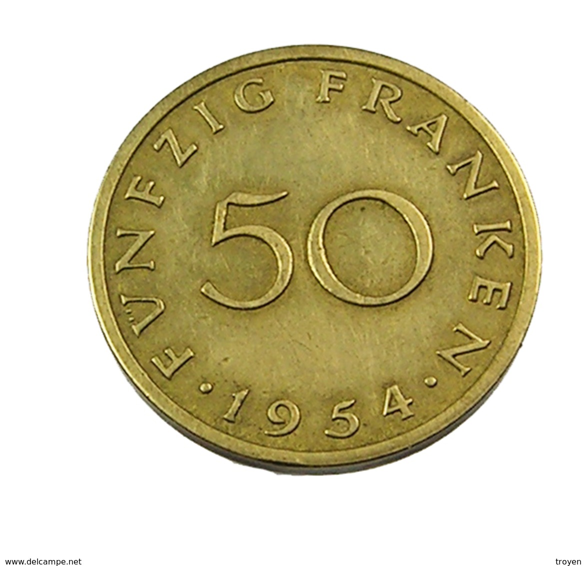 50 Francs - Sarre -  Allemagne -   1954 -  Cu . Alu - TB+ - - 10 Franchi