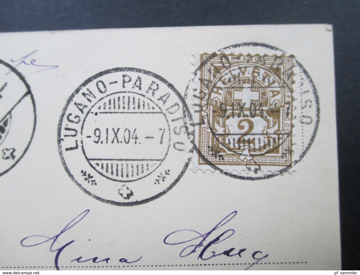 Postkarte Künstlerkarte 1904 Lugano Paradiso Nach Frauenfeld - Briefe U. Dokumente