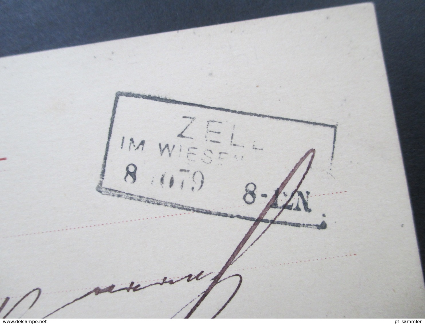 Postkarte / Ganzsache 1879 Schweiz Basel - Zell Im Wiesenthal Mit AK Stempel R3 Zell... Charles De Jean Preiswerk Bäle - Postwaardestukken