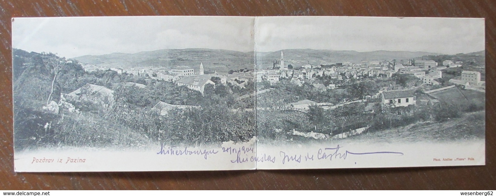 CROATIA Pazin Pozdrav Iz Pazina 1904 OLD DOUBLE POSTCARD - Croatia